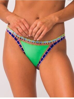 NWT FERRARINI BY PQ SWIM GREEN CROCHET ONE SIZE